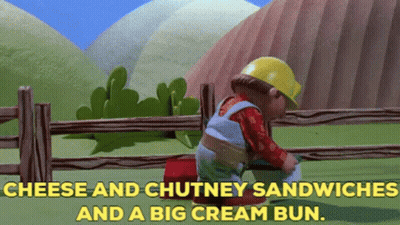 Bob The Builder Saying Cheese And Chutney Sandwiches GIF