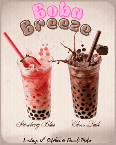 Boba Breeze Advertisement With Two Drinks GIF
