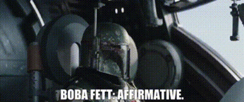 Boba Fett Sitting In Star Wars Fighter Cockpit GIF