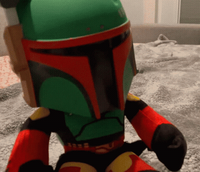 Boba Fett Stuffed Animal With Green Helmet GIF