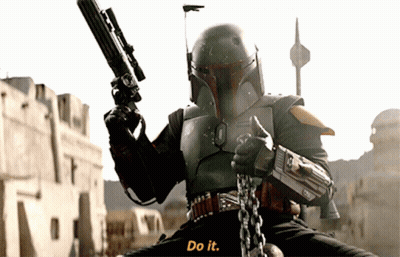 Boba Fett Wearing Helmet Red Sky GIF
