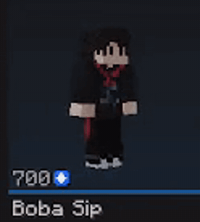 Boba Sip Is A Minecraft Character That Is Holding A Gun In His Hands . GIF