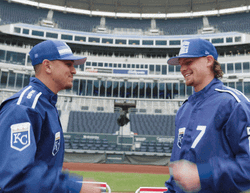 Bobby Witt Giving Fist With Nicky Lopez GIF