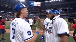 Bobby Witt Jr Greeting Teammates GIF