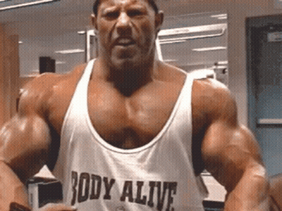 Bodybuilder In White Tank Top GIF