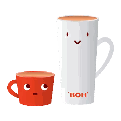 Boh And Hello Hiig Tea Cups Sticker