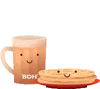 Boh Mug Next To Pancakes Sticker