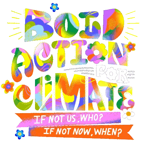 Bold Action For Climate Poster Sticker