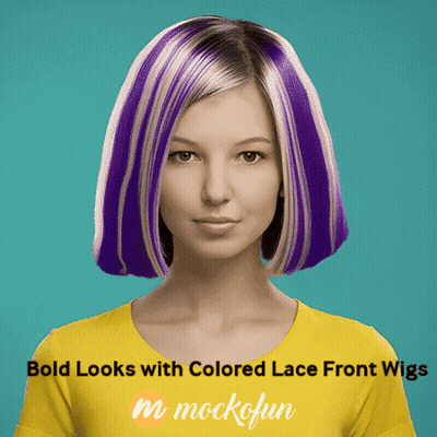 Bold Looks Colored Lace Front Wigs Mockupfun GIF