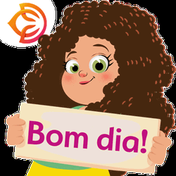 Bom Dia Curly-Haired Girl GIF