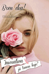 Bom Dia Gorgeous Lady Pink Flower GIF