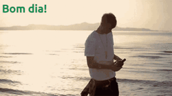 Bom Dia Ocean Throwing Bottle GIF