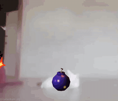Bomb And Gift Box With Pink Ribbon GIF
