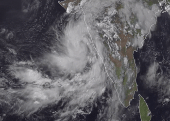 Bomb Cyclone Fading Away Satellite Footage GIF