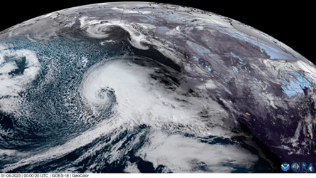 Bomb Cyclone Heading Northeast Toward Land GIF