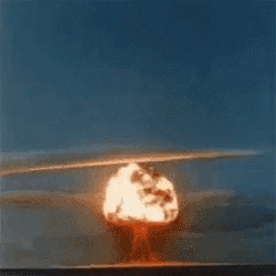 Bomb Explosion Erupting In Fiery Cloud GIF