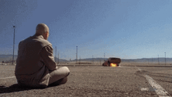 Bomb Explosion Ignites In Desert Road GIF