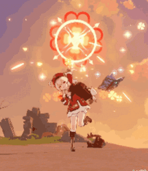 Bomb Explosion Magic Cast By Klee GIF