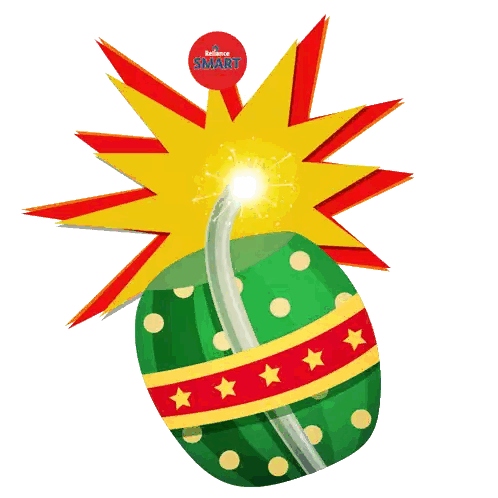 Bomb Illustration With Reliance Smart Sticker