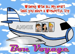 Bon Voyage Airplane Animation GIF