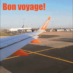 Bon Voyage Airplane Taking Off GIF