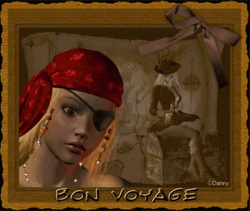 Bon Voyage Lady Pirate Painting GIF