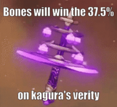 Bones Will Win The 37.5 % On Kagura 'S Verite GIF