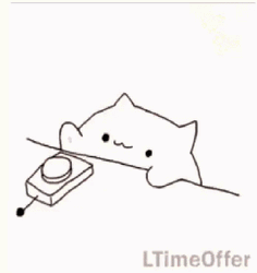 Bongo Cat Pressing Explosion Button GIF