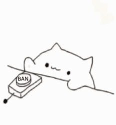 Bongo Cat Pushing Ban Button GIF