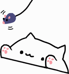 Bongo Cat Reaching The Mouse GIF