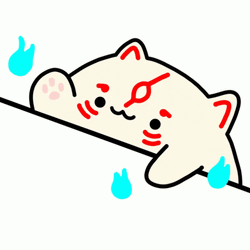 Bongo Cat Red Lines On Face GIF