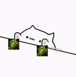 Bongo Cat Tapping Green Trinket GIF