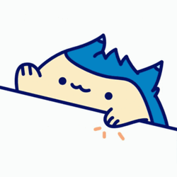 Bongo Cat With Blue Hair GIF
