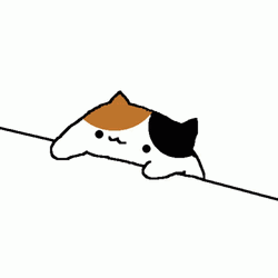 Bongo Cat With Brown And Heart Hair GIF