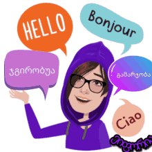 Bonjour Different Languages Animation