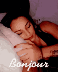 Bonjour Pretty Girl Waking Up GIF