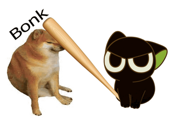 Bonk Silly Black Cat Doodle GIF