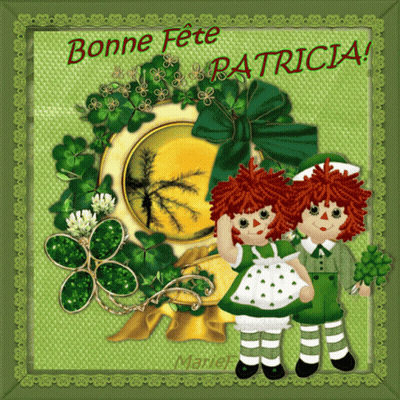 Bonne Fete Patricia Greeting Card GIF