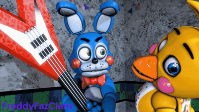Bonnie And Chica From Five Nights At Freddy's With Freddy Fazclem GIF
