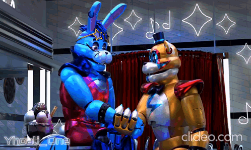 Bonnie And Fredbear Holding Hands GIF