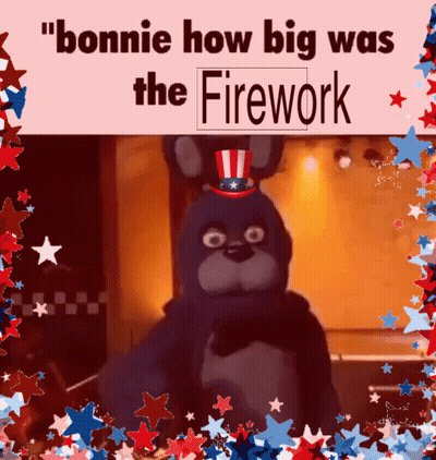Bonnie From Five Nights At Freddy's In Uncle Sam Hat And Bow Tie GIF