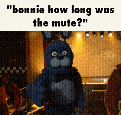 Bonnie From Five Nights At Freddy 'S Is Standing In A Room With Other Stuffed Animals And Giving The Middle Finger . GIF