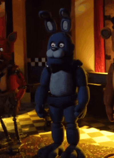 Bonnie The Bunny From Five Nights At Freddy's On Checkered Floor GIF