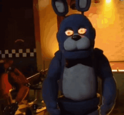 Bonnie The Bunny From Five Nights At Freddy's Standing In Yellow Room GIF