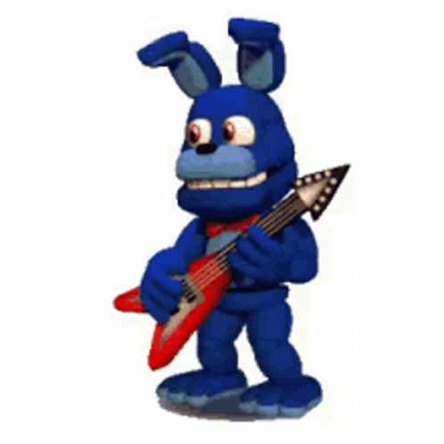 Bonnie The Bunny Playing Red Guitar GIF