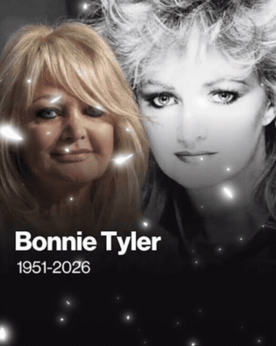 Bonnie Tyler 1951-2026 Black Background Poster GIF