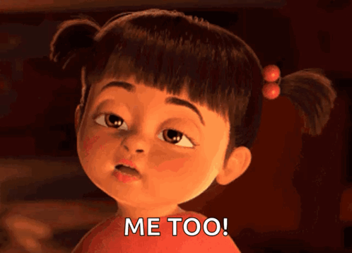 Boo From Monsters Inc Says Me Too With Her Eyes Closed GIF