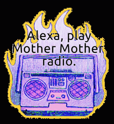 Boombox Saying Alexa Play Mother Mother Radio GIF