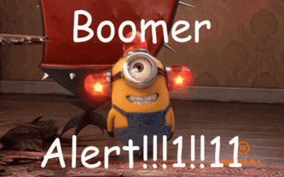 Boomer Alert Minion GIF