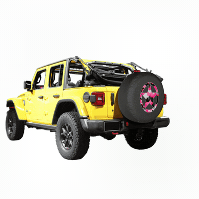 Boomerang Distressed Star Pink Camo Soft Tire Cover Jeep Wrangler Jl W / Back-Up Camera 18-23 GIF